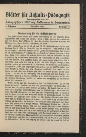 Vorbereitung für die Aufsichtsstunden