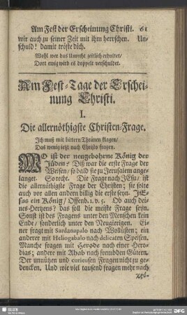 Am Fest-Tage der Erscheinung Christi