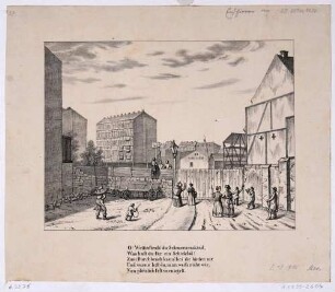 Dresden, der Durchbruch der Wettiner Straße durch die dicht bebaute Wilsdruffer Vorstadt
