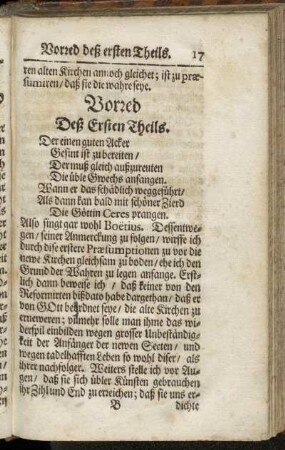 Vorred Deß Ersten Theils.