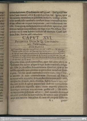 Caput XVI. Patientiae Usum In Qs. Contractibus Proponens