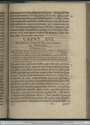 Caput XVI. Patientiae Usum In Qs. Contractibus Proponens