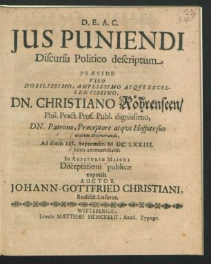 Ius Puniendi : Discursu Politico descriptum
