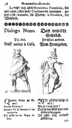 Dialogo Nono. Trà altri. Dall' andar à Casa. / Das neundte Gespräch. Zwischen andern. Vom Heimgehen.