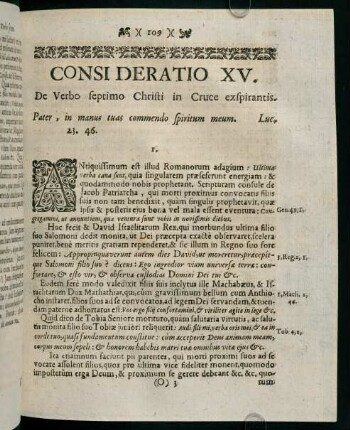 109-114, CONSIDERATIO XV. De Verbo septimo Christi in Cruce exspirantis.