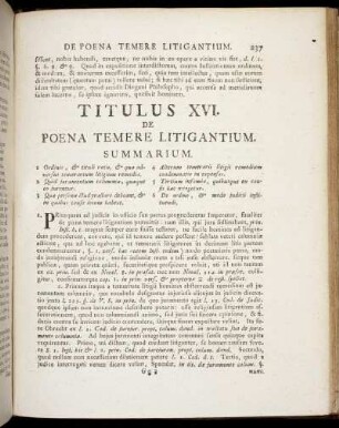 Titulus XVI. De Pœna temere litigantium – Titulus XVIII. De Publicis judiciis