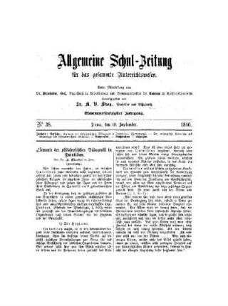 Elemente der philosophischen Pädagogik in Quintilian : (Fortsetzung)