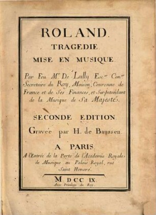 Roland : Tragedie