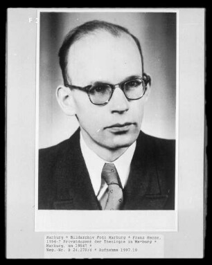 Franz Hesse, 1954-? Privatdozent der Theologie in Marburg