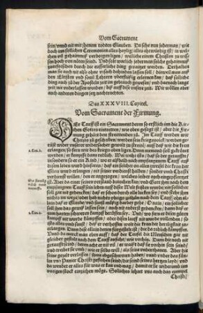 Das XXXVIII. Capitel. Vom Sacrament der Firmung.