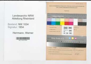 Entnazifizierung Werner Herrmann , geb. 07.10.1884 (Oberstleutnant)