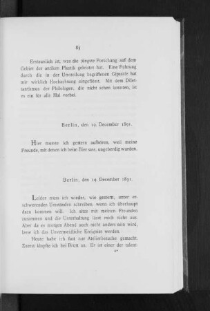 Berlin, den 19. December 1891.
