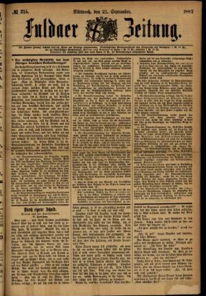 Ausgabe vom Mittwoch, den 21. September 1887.