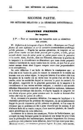 Seconde Partie. Des Méthodes Relatives à la Géométrie Infinitésimale.