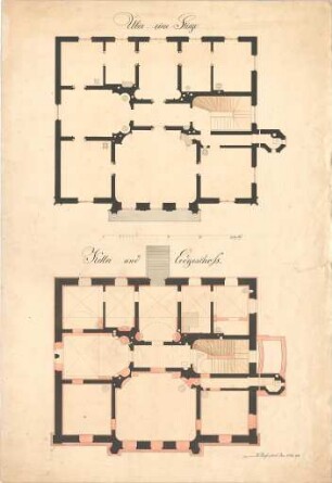 Reiffenstuel, Michael; Entwurf Wohnhaus - Grundriss Keller, Grundriss EG