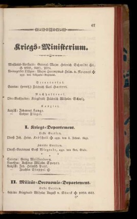 Kriegs=Ministerium.