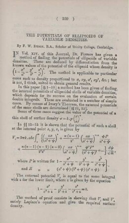 The potentials of ellipsoid of variable densities.