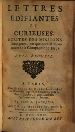 Lettres Édifiantes Et Curieuses : Ecrites Des Missions Etrangeres, 17