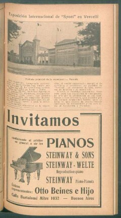 Exposición Internacional de "Sport" en Vercelli