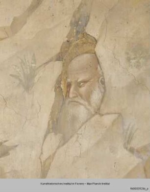 Freskenzyklus mit Szenen aus der Vita des heiligen Antonius : Antonius kniet vor dem Eremiten Paulus