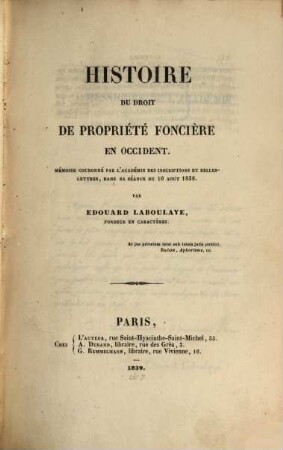 Histoire du droit de propriété foncière en occident