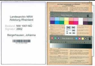Entnazifizierung Johanna Bergerhausen , geb. 02.12.1897 (Kauffrau)