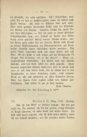 13) [Brief vom] 21. Merz 1828