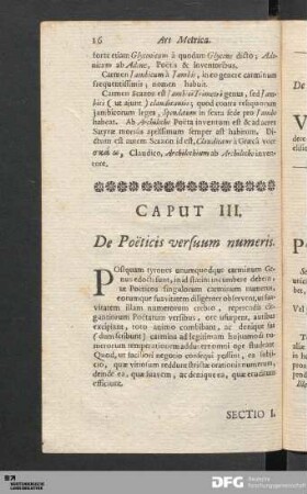 Caput III. De Poëticis versuum numeris.