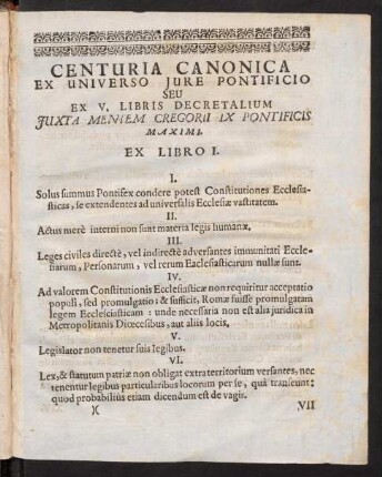 Centuria Canonica