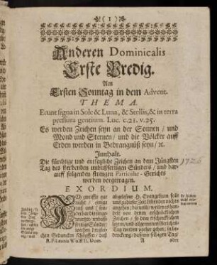 1-14, Anderen Dominicalis Erste Predig.