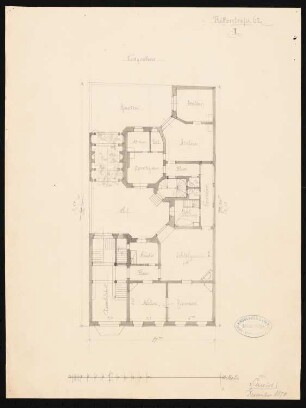 Wohnhäuser Ritterstraße 61-65, Berlin-Kreuzberg: Wohnhaus Knoblauch Nr. 62: Grundriss EG