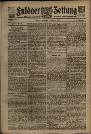 Erste Ausgabe vom Freitag, den 06. November 1908.