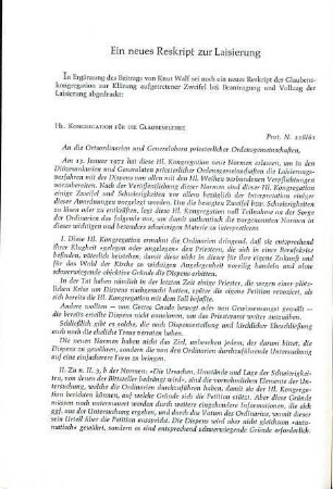 358-360 Ein neues Reskript zur Laisierung