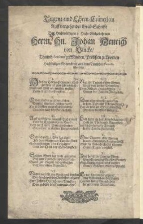 Tugend- und Ehren-Cräntzlein Auff vorgehender Grab-Schrifft...