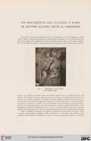 26: Un documento del viaggio a Roma di Antonio Allegri, detto il Correggio