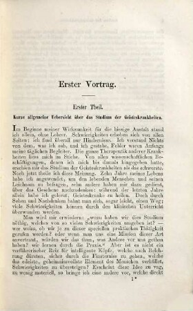 Klinische Vorträge über Geistes-Krankheiten