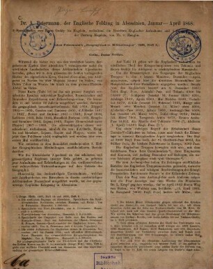 Der englische Feldzug in Abessinien : Januar - April 1868 ; 2 Spezialkarten von Reyra Guddy bis Magdala ...