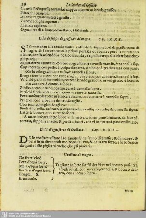 Lista d'ogni sorte di crostata. Cap. XXII