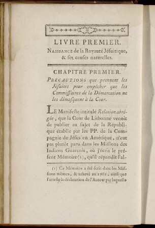 Livre Premier. Naissance de la Royauté Jésuitique, & ses causes naturelles.