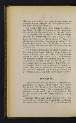 74, Hin und her