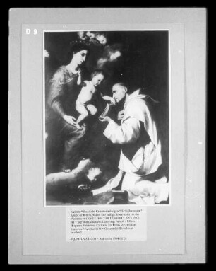 Der heilige Bruno kniet vor der Madonna mit Kind
