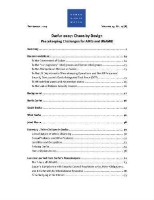 Darfur 2007 : chaos by design : peacekeeping challenges for AMIS and UNAMID