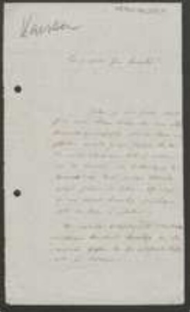 Brief von Hermann Karsten an Unbekannt