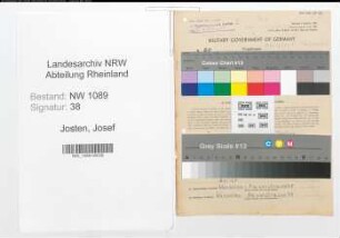 Entnazifizierung Josef Josten , geb. 10.04.1922 (Polizeibeamter)