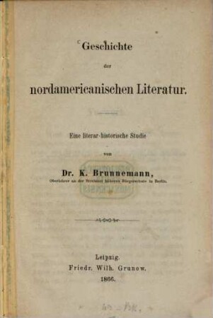 Geschichte der nordamerikanischen Literatur