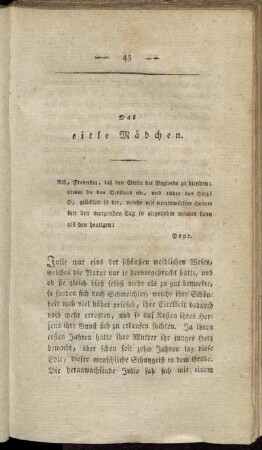Das eitle Mädchen.