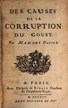 Des causes de la corruption du Goust