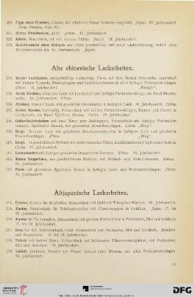 Alte chinesische Lackarbeiten (Nr. 204-213)