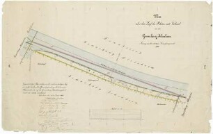 Plan über den Lauf des Rheins mit Vorland in der Gemarkung Ichenheim; Auszug aus dem dortigen Vermessungswerk 1860