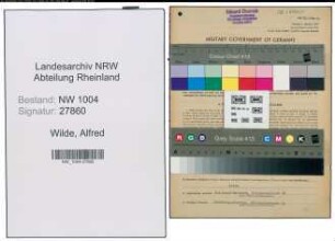 Entnazifizierung Alfred Wilde , geb. 23.02.1903 (Schachtmeister)